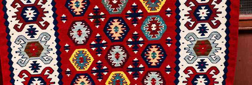 red Indian rug pattern
