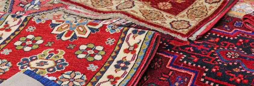 stacked oriental rugs