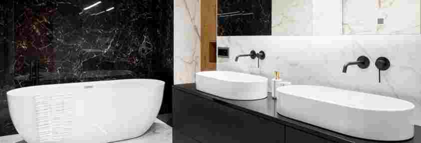 black and white modern bathroom