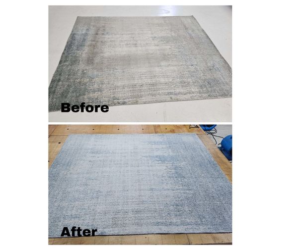 before and after rug cleaning by Chase Carpet Care