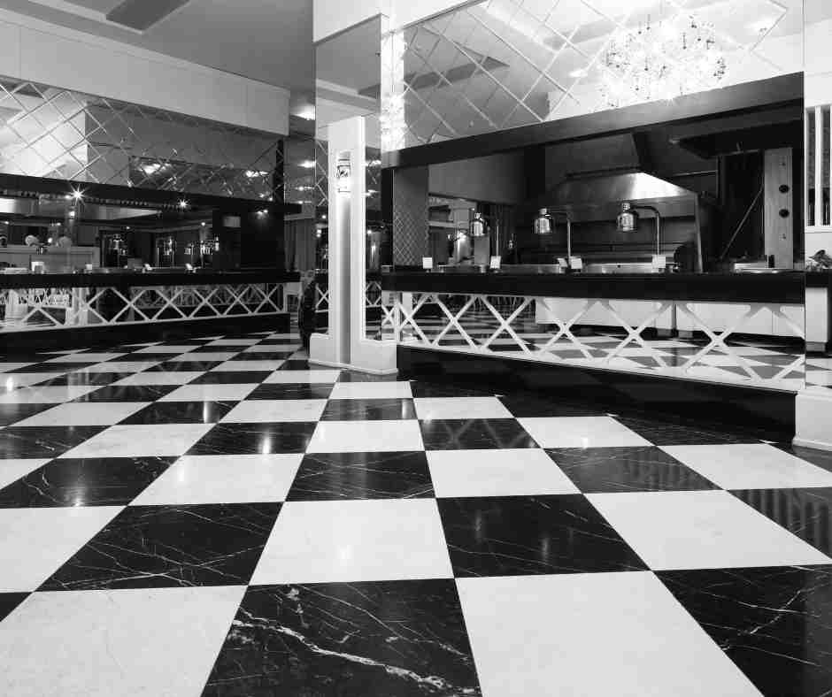 black and white commercial tile