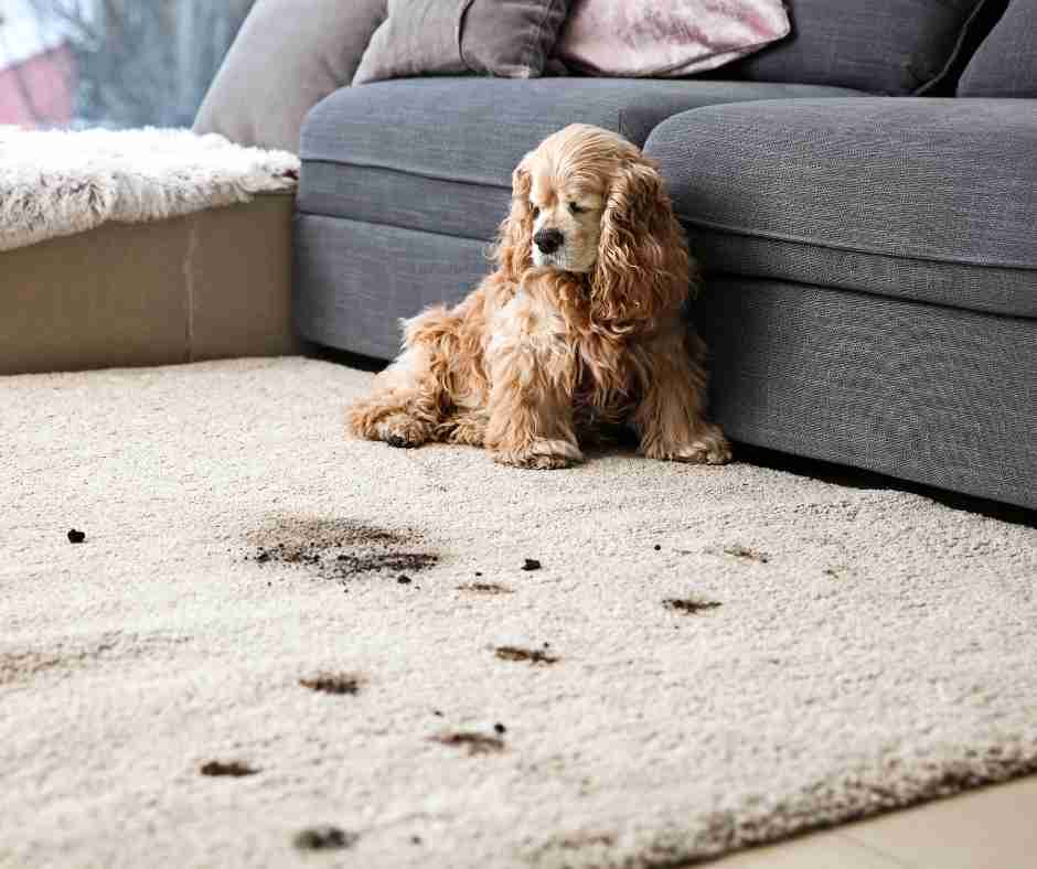 cocker spaniel tracked in dirt